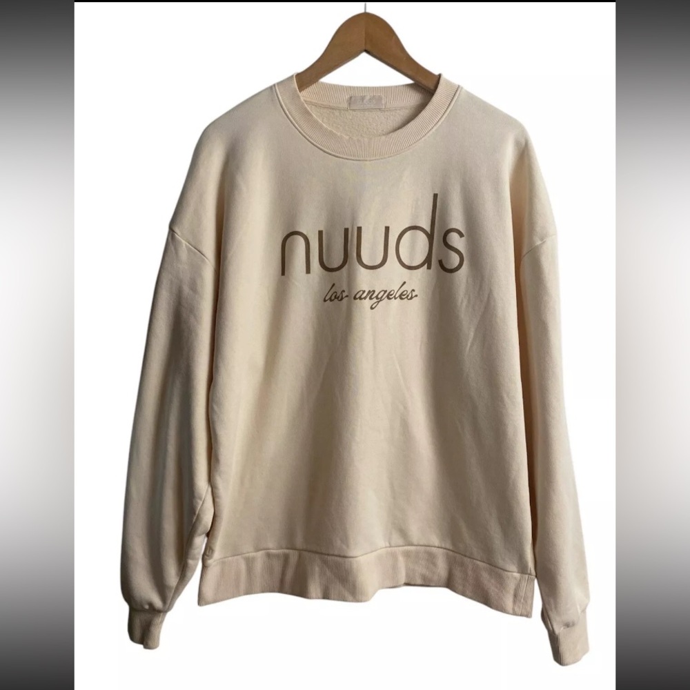 nuuds Cream 'nuuds los angeles' Logo Pullover Sweatshirt